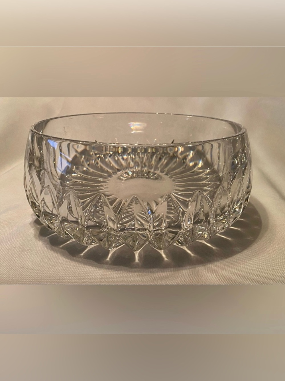 Vintage Gorgeous Gorham 7.25” West German Full Lead Crystal Round Bowl EUC